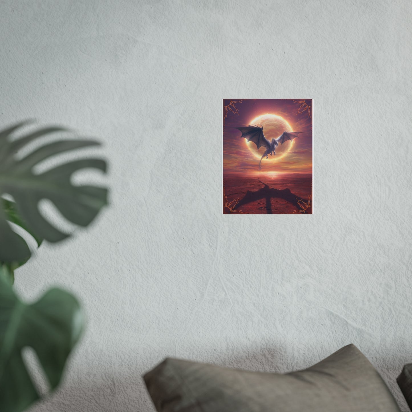 Majestic Dragon Art Print - Fantasy Wall Decor for Home and Office