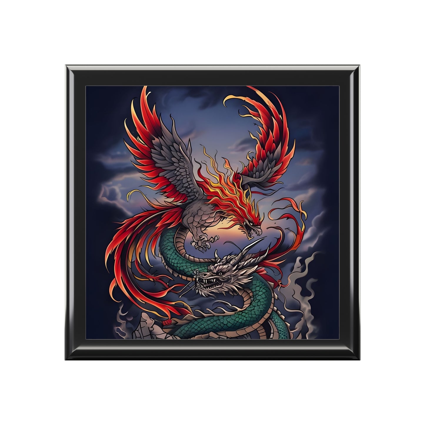 Dragon & Phoenix Decorative Jewelry Box – Perfect Gift for Collectors