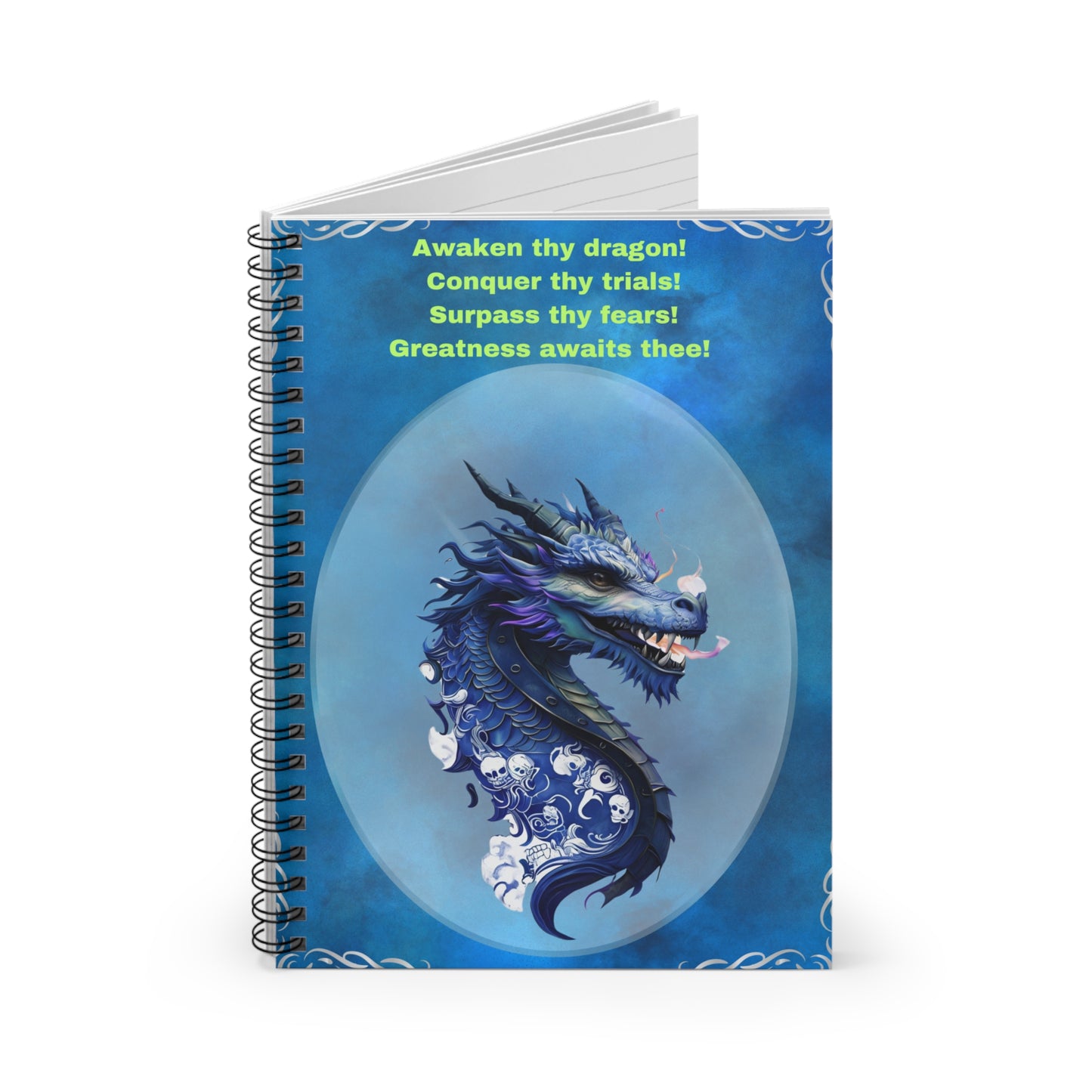Motivational Dragon Spiral Notebook - Perfect for Creative Minds & Dreamers!