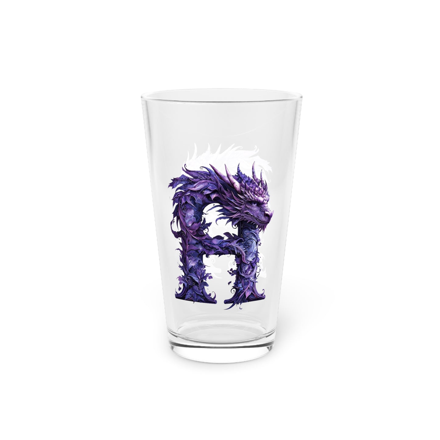 Pint Glass with Monogrammed Dragon A Design