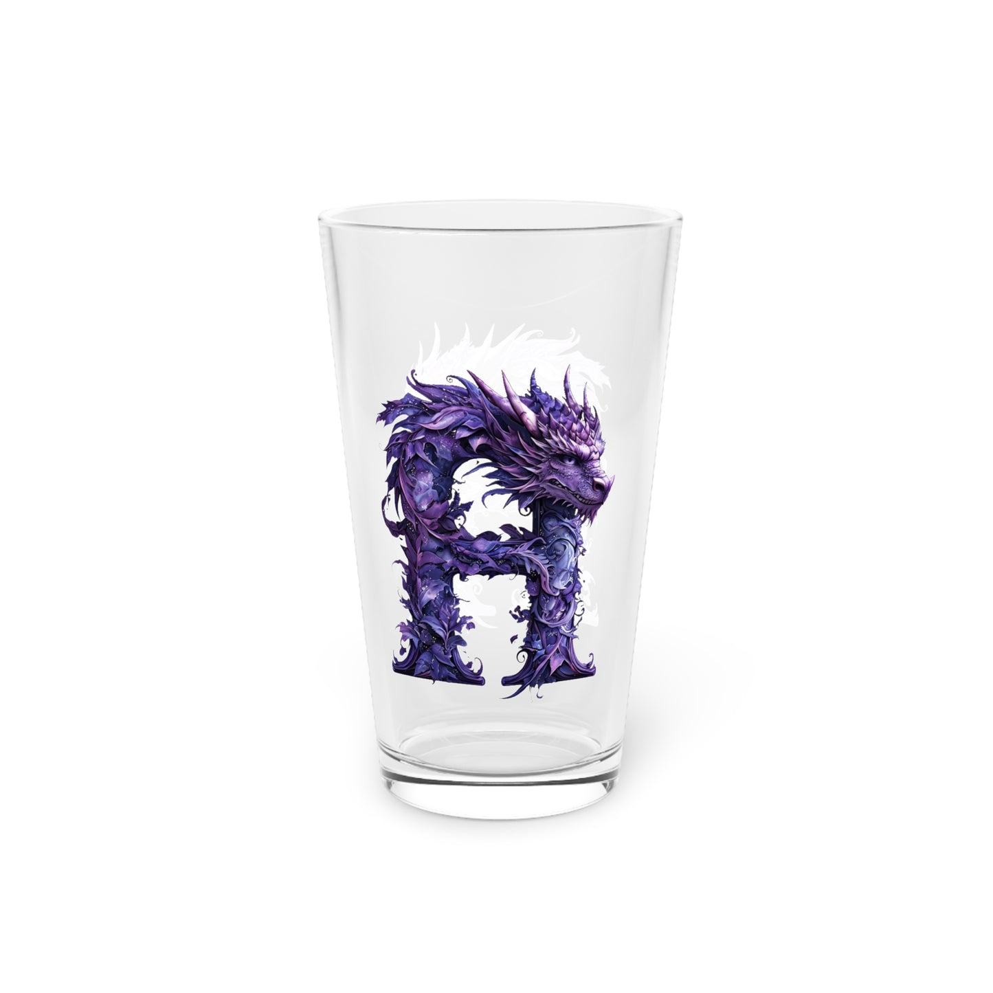 Pint Glass with Monogrammed Dragon A Design