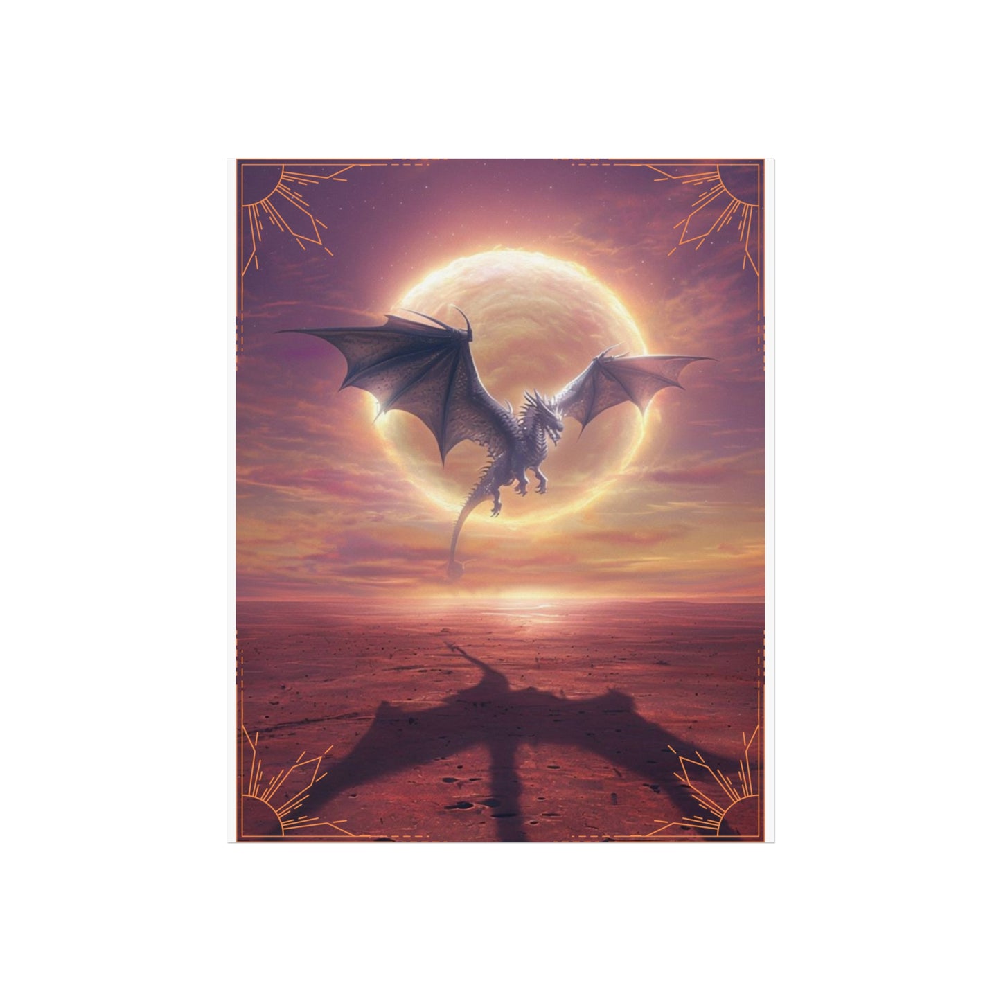 Majestic Dragon Art Print - Fantasy Wall Decor for Home and Office
