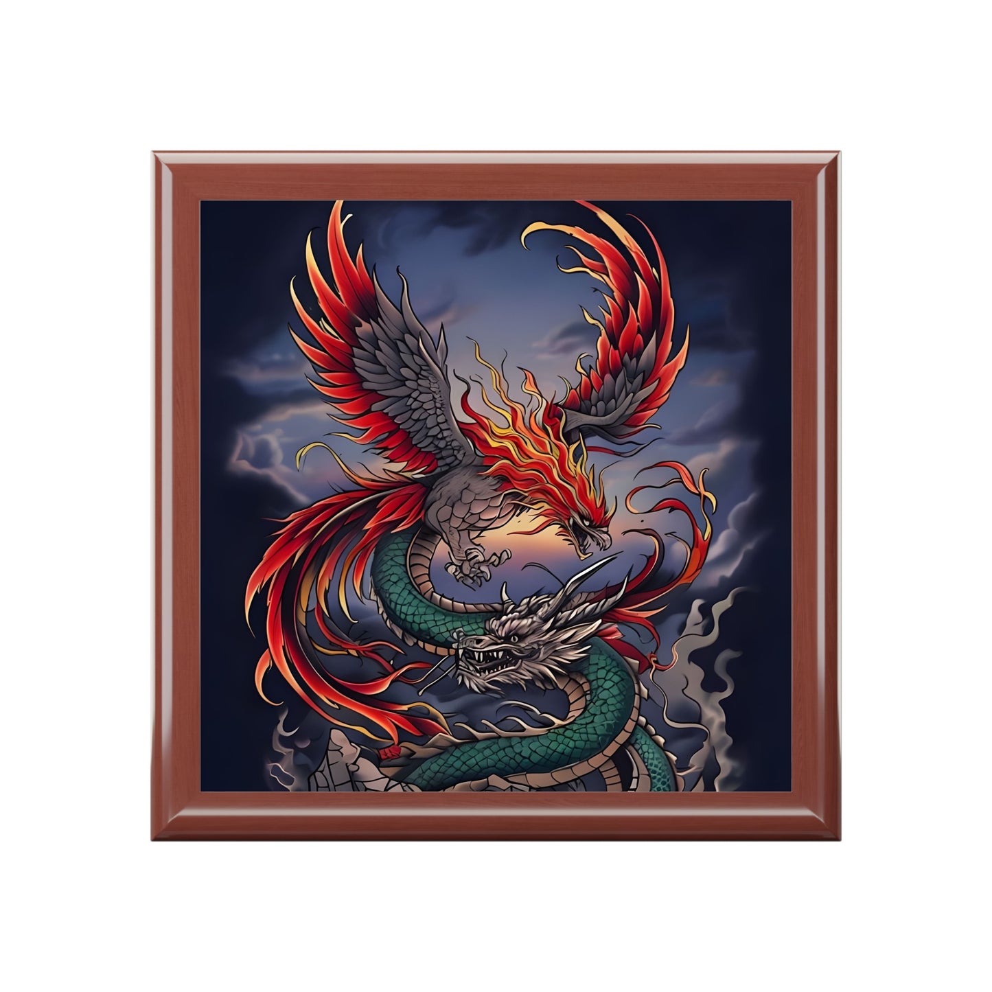 Dragon & Phoenix Decorative Jewelry Box – Perfect Gift for Collectors