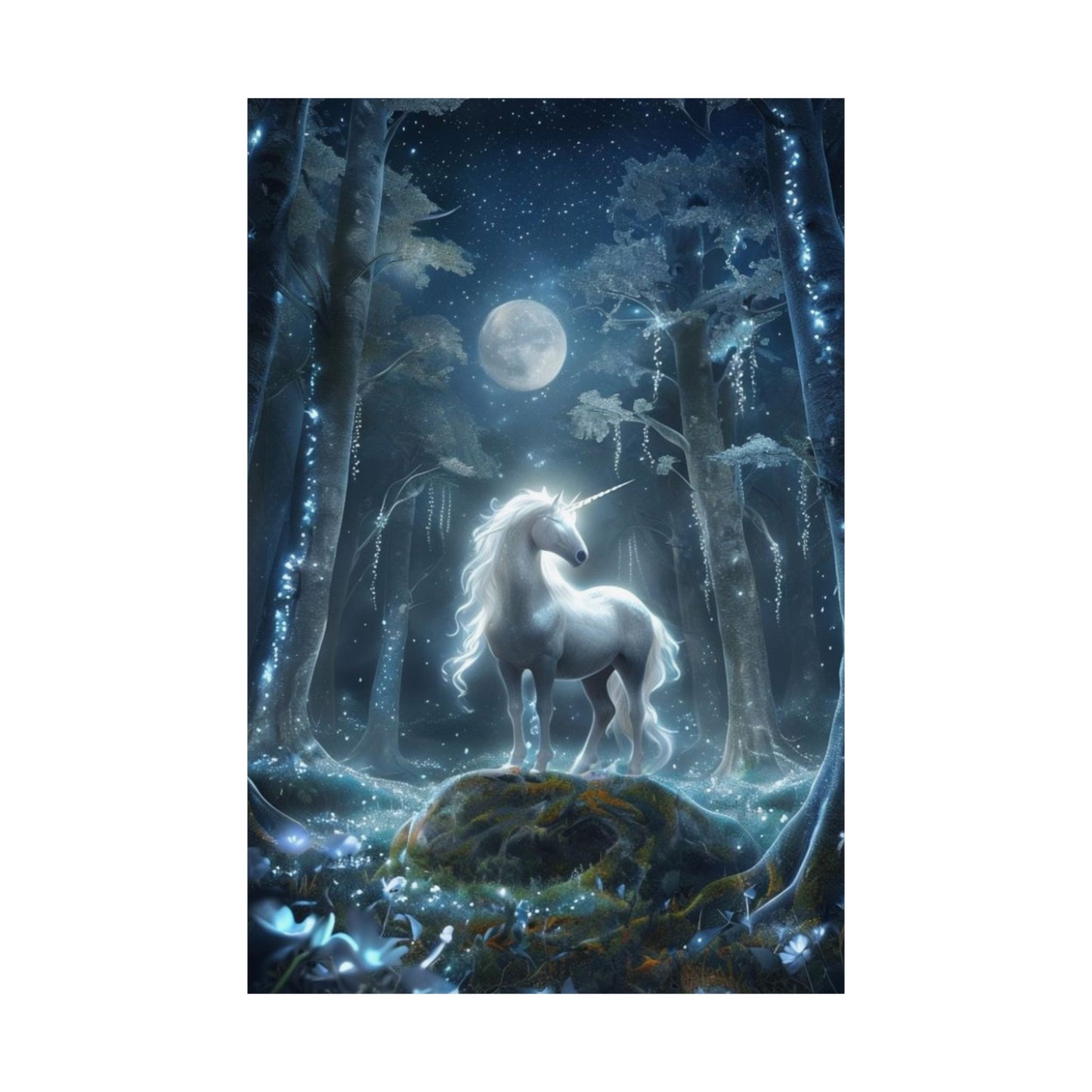 Ethereal Moonlit Unicorn Poster